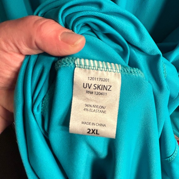 UV Skins Swim Coverup Long Dress Teal UPF 50+ Women’s size 2x - Picture 5 of 7